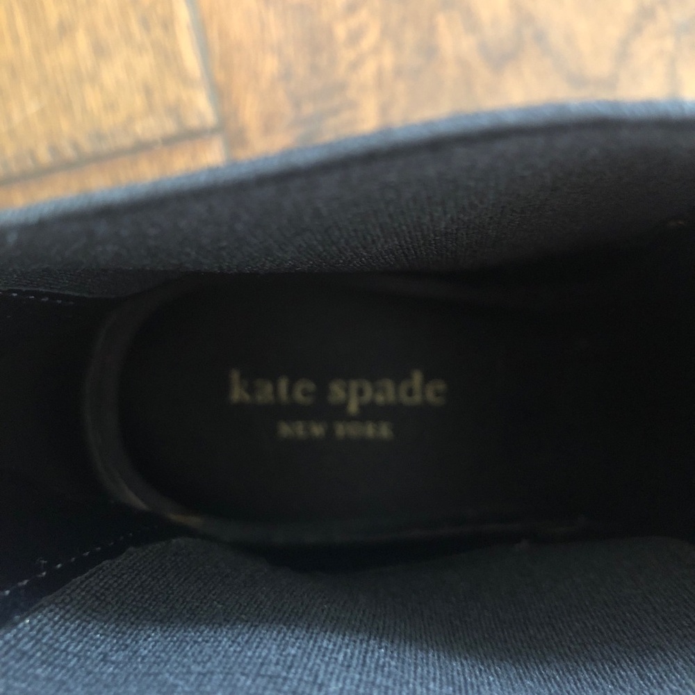 kate spade Telly Black Chelsea Ankle Rain Boots Gold Trim size 7 EUC - Picture 7 of 7